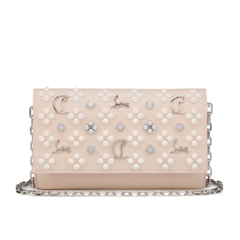 Christian Louboutin Paloma Studded Leather Clutch